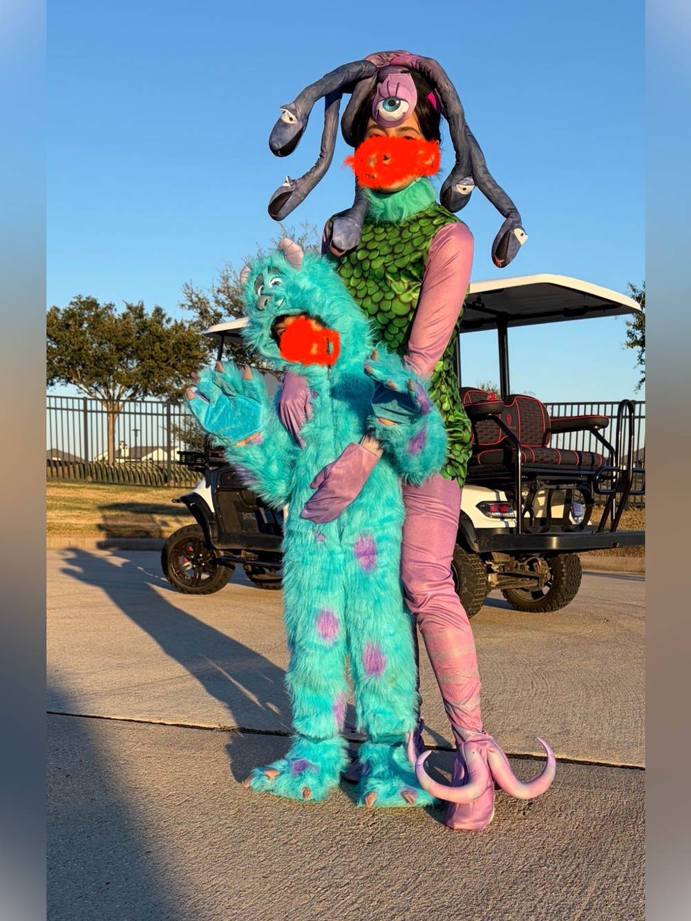 Disney Teal & Purple Sulley Monster Hooded Jumpsuit Costume for KIDS sizes 8-10